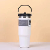 30oz Stainless Steel Thermos Mug with Tritan Lid & Handle – Double-Layer Vacuum Insulated for Hot & Cold Drinks  Adomoo